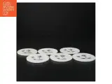 Runde Marmor coasters med indlagt halvædel sten og abeloneskal blomsterdekoration (str. Ø 9 cm) - 3