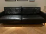 Eilersen Sofa - Streamline m. Puf - sort læder