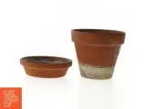 Terracottakrukke med underskål (str. Ø. 11,5 cm. længde, 10 cm) - 2