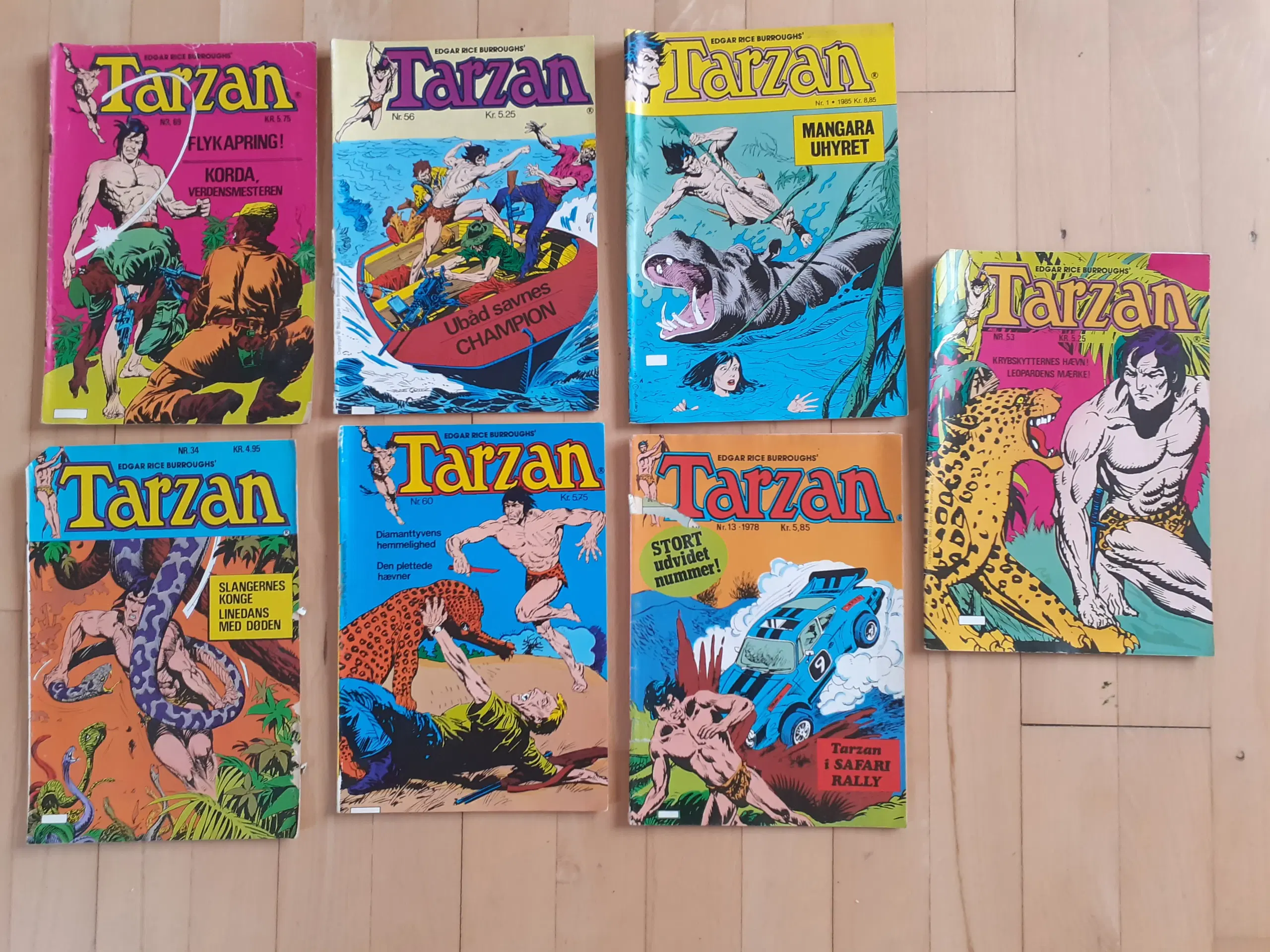 Tegneserier. Tarzan, Edderkoppen, Superman, YANKEE