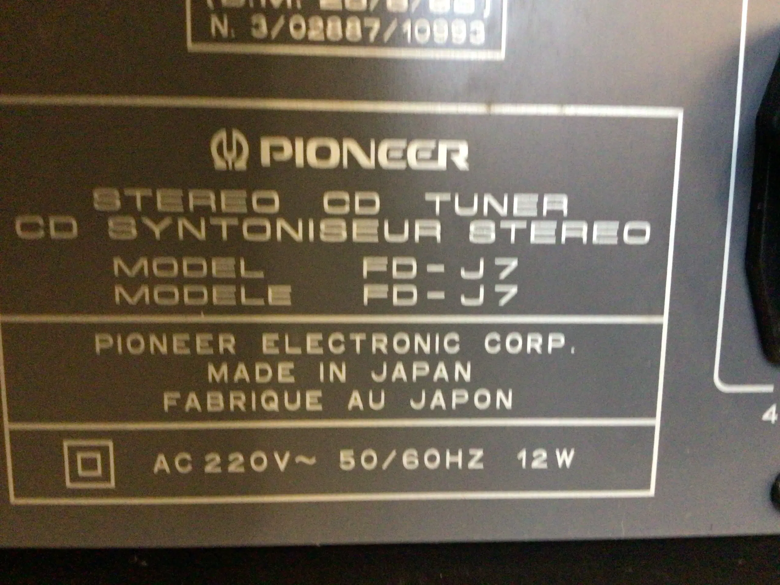 Stereoanlæg , Pioneer, A-j7 + FD-J7 - T-J7