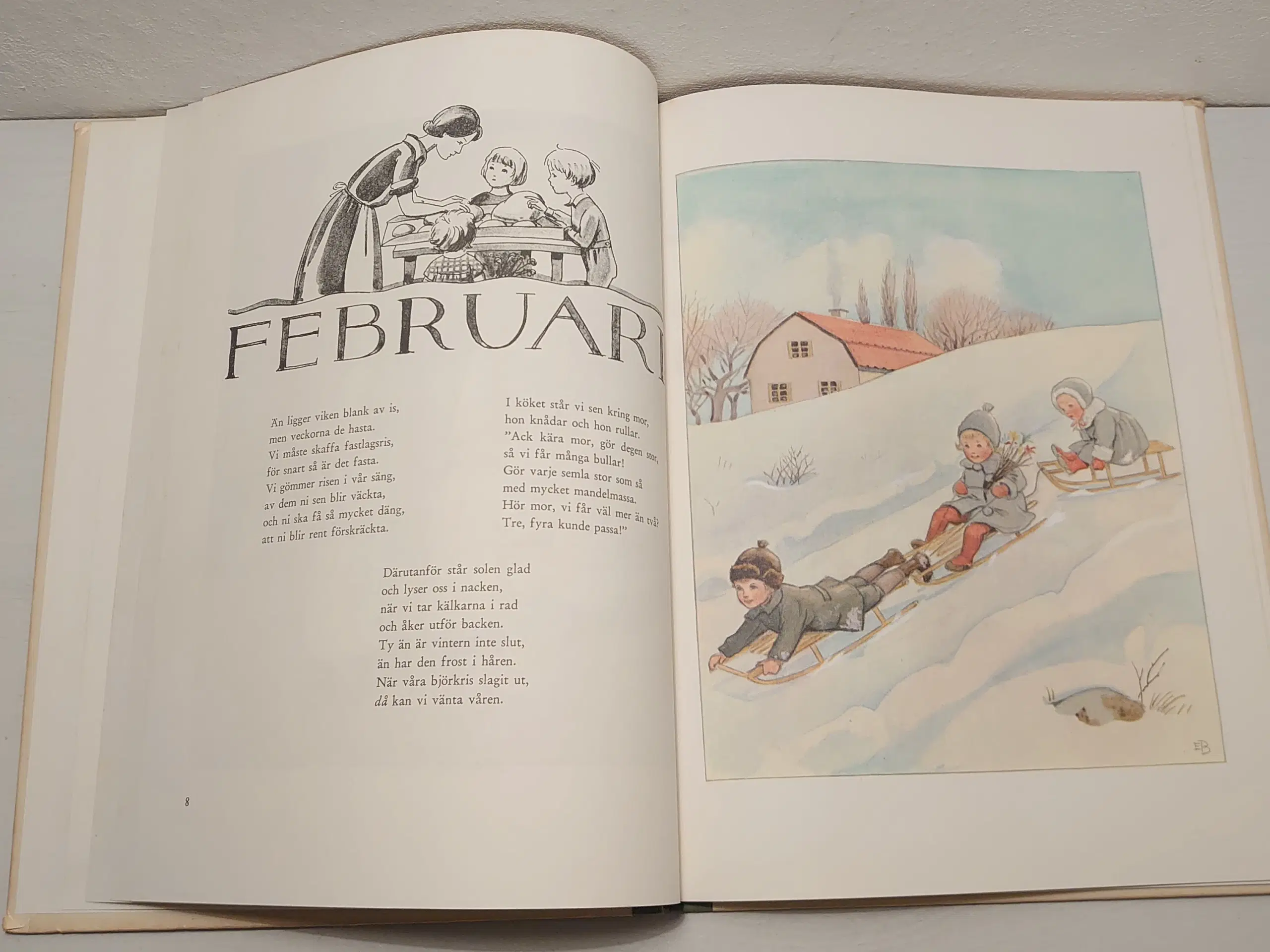 Elsa Beskow:Årets Saga. Pæn stand. Udg 1975.Svensk