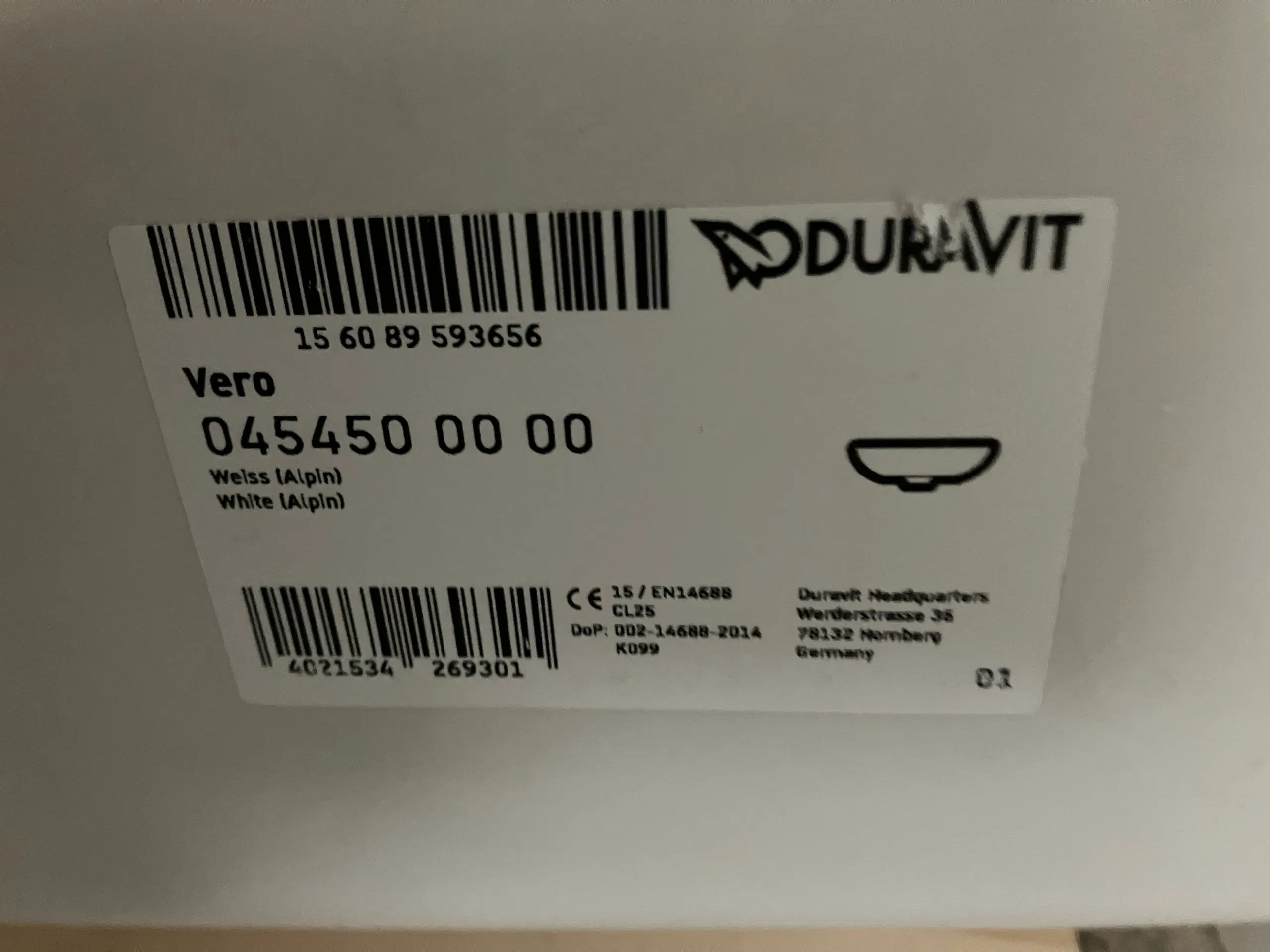 Duravit håndvask m/ armatur