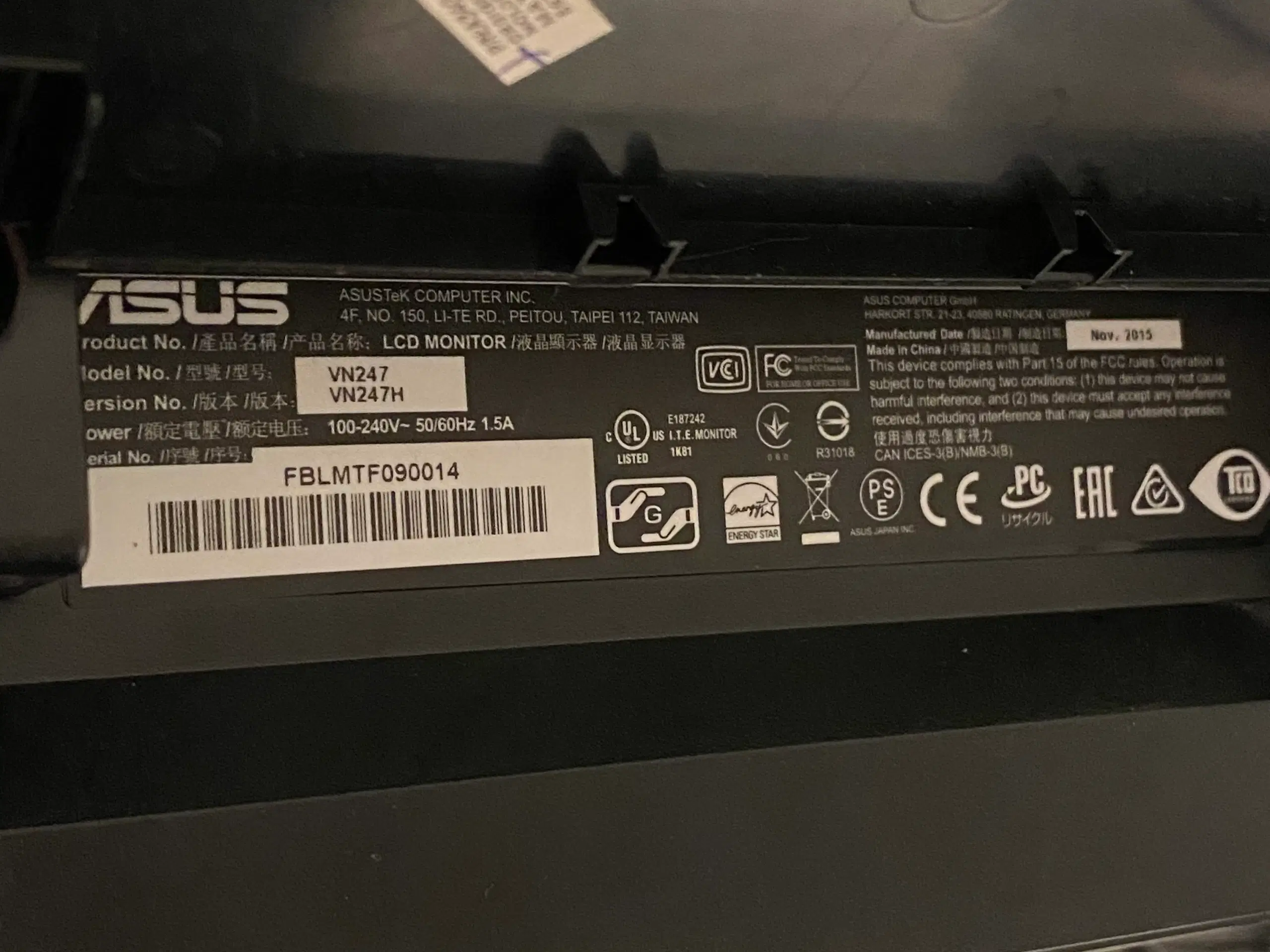 ASUS computerskærm