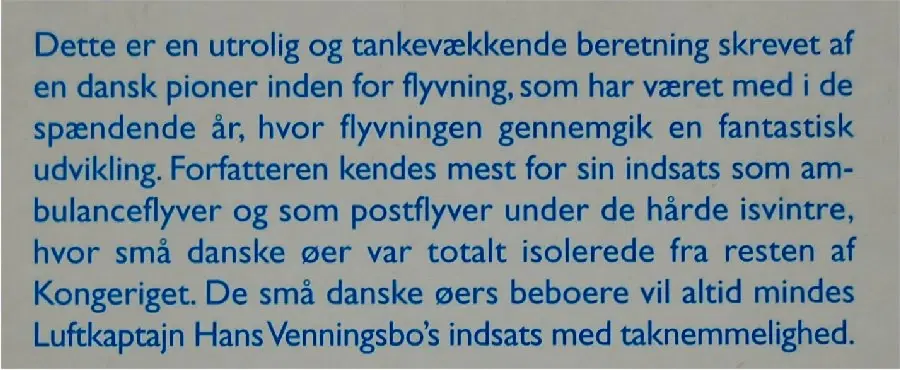 Hjælpen kom fra luften     Hans Venningbo