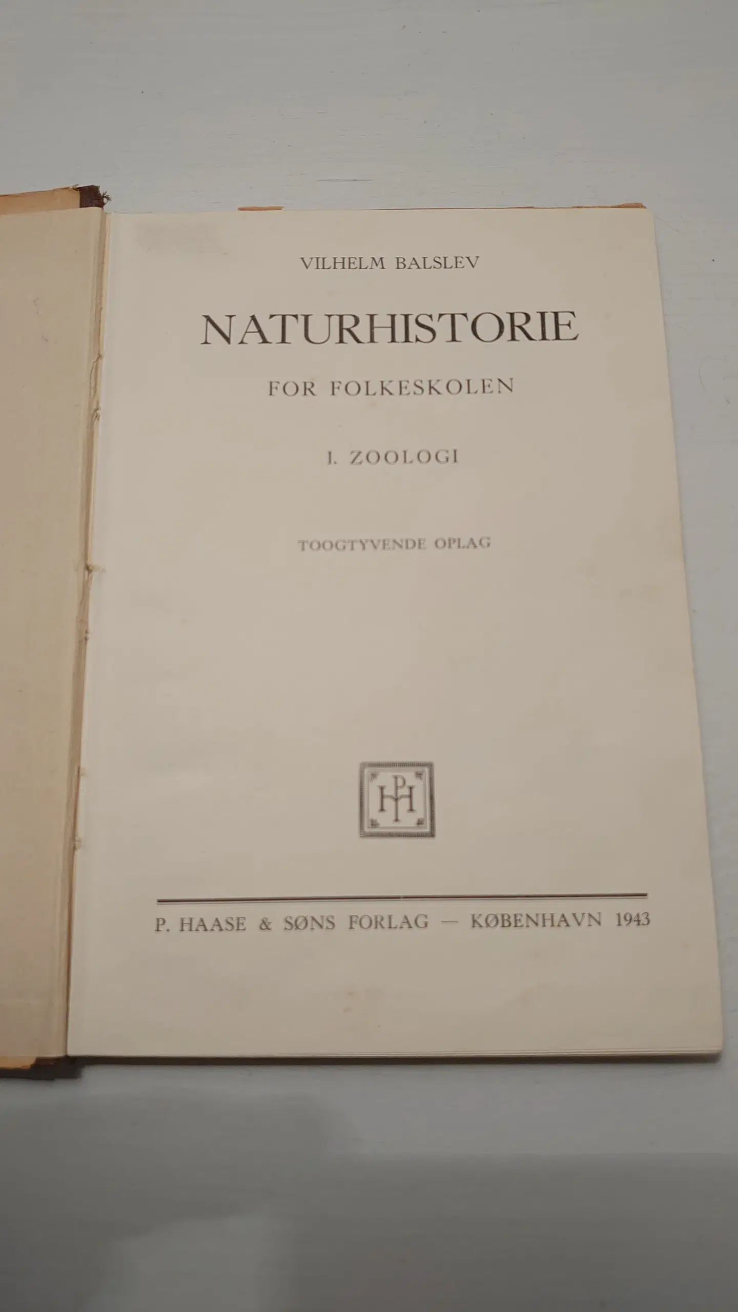 Vilhelm Balslev:Naturhistorie for Folkeskolen1943