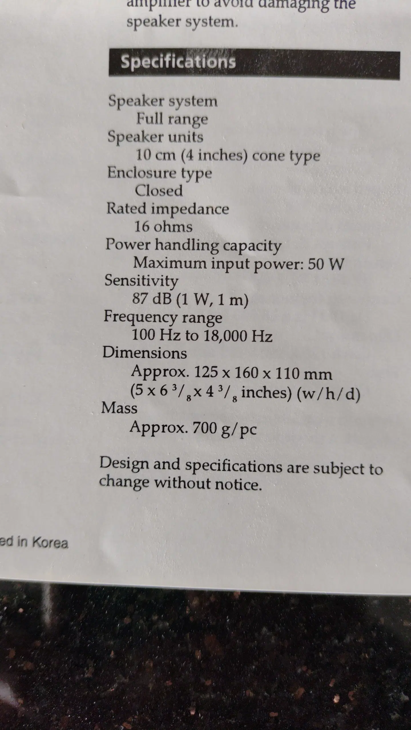 Sony SS-SR10 højttalersæt