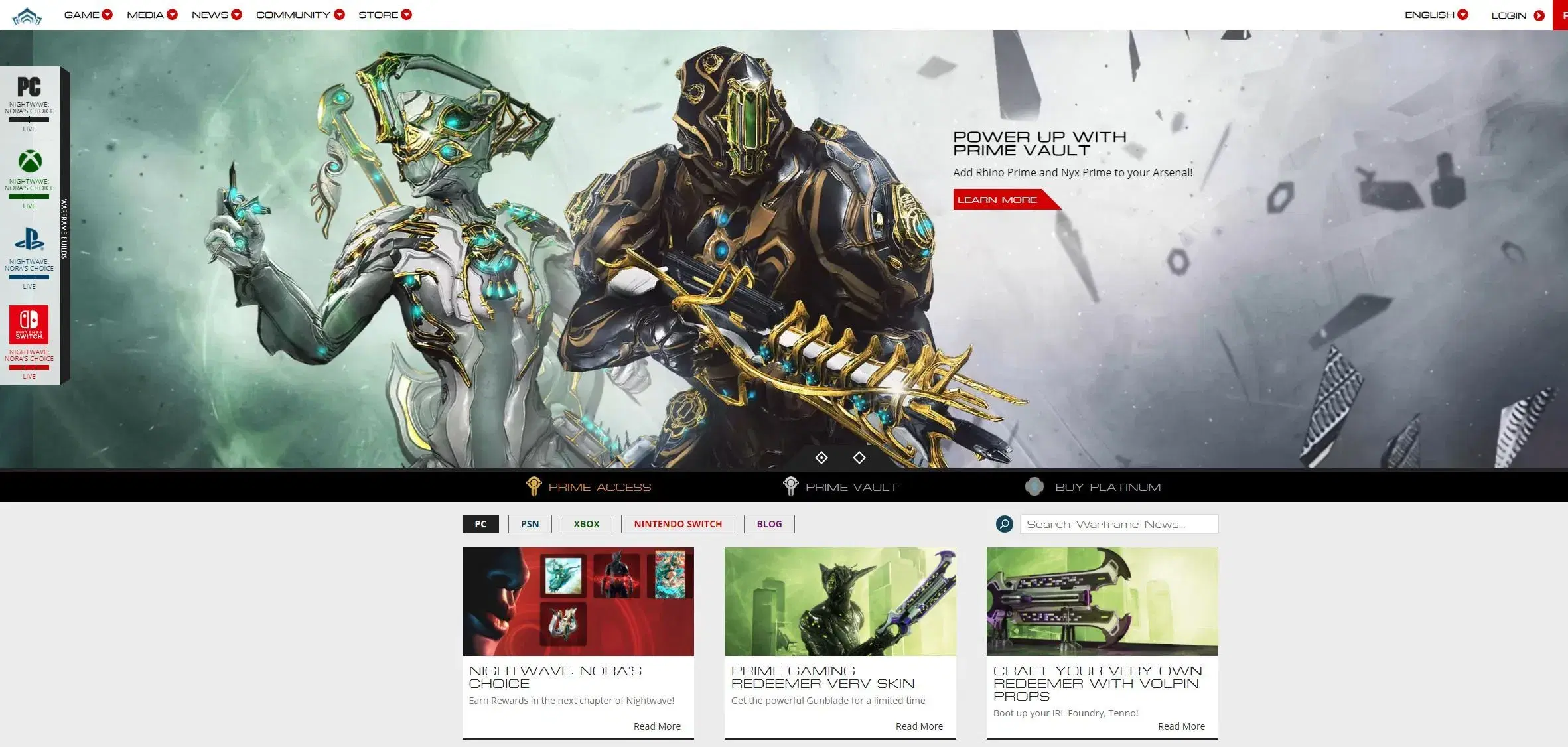 Warframe "Prime Access" til Online spillet 