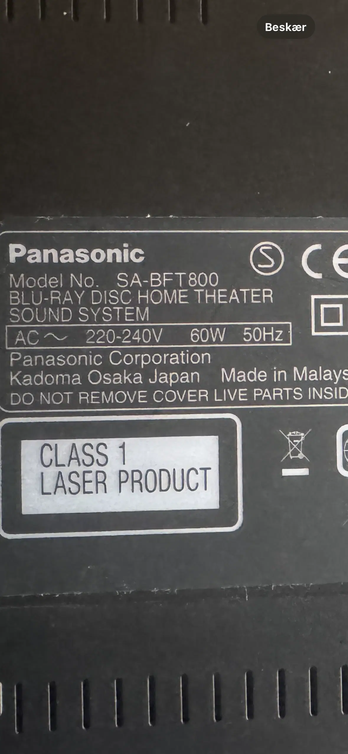 Panasonic surround-anlæg