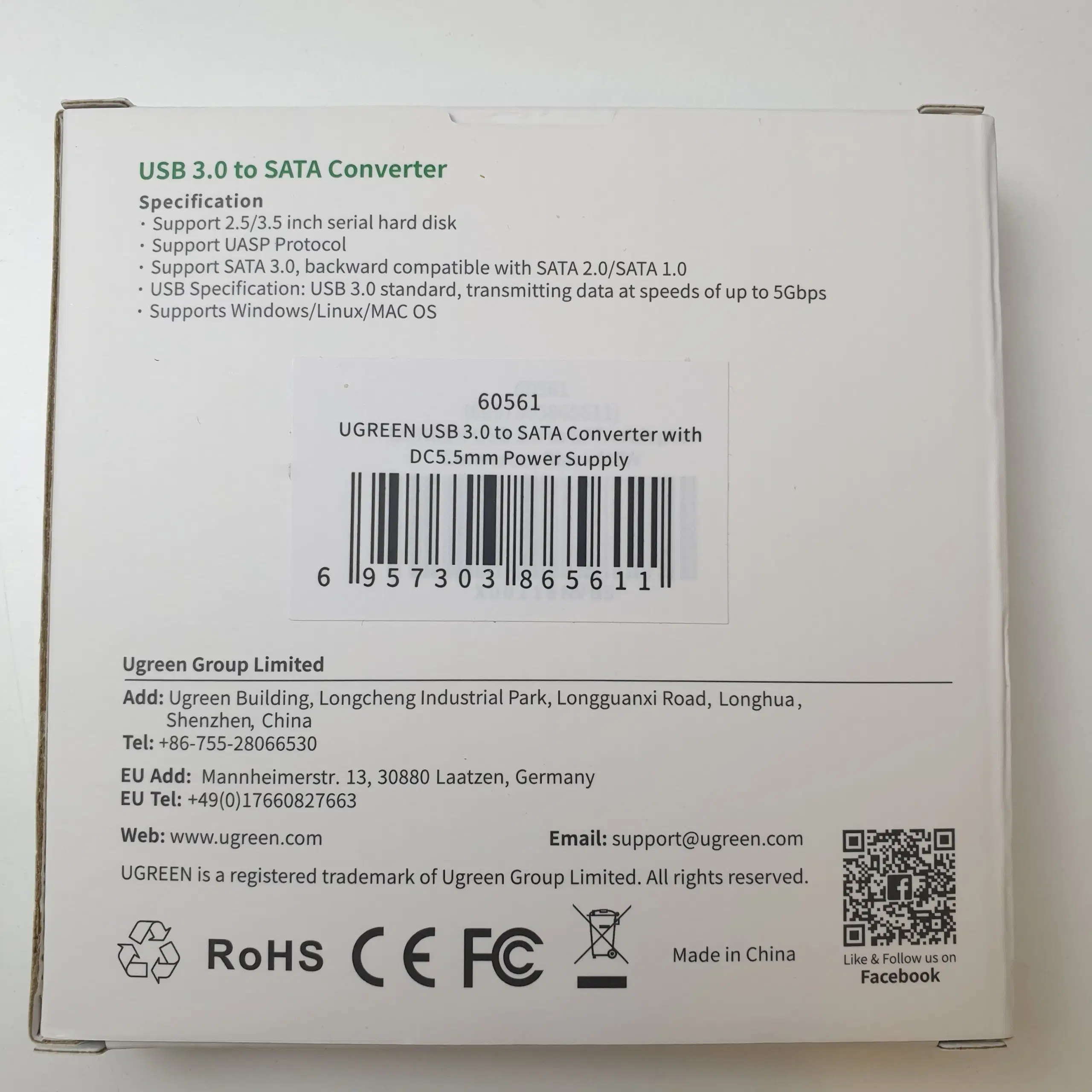 USB 30 til SATA 25"  35" + 12V STRØMFORSYNING