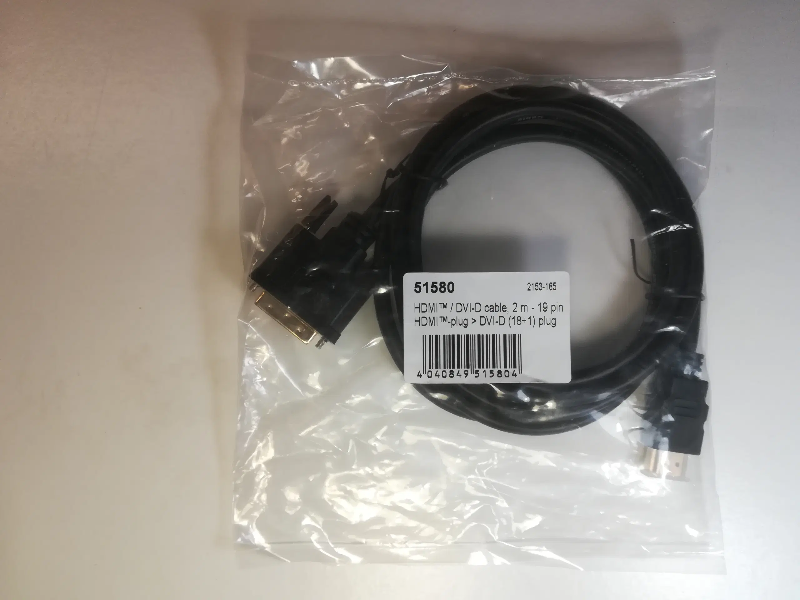 HDMI til DVI-D adapter kabel 2 m