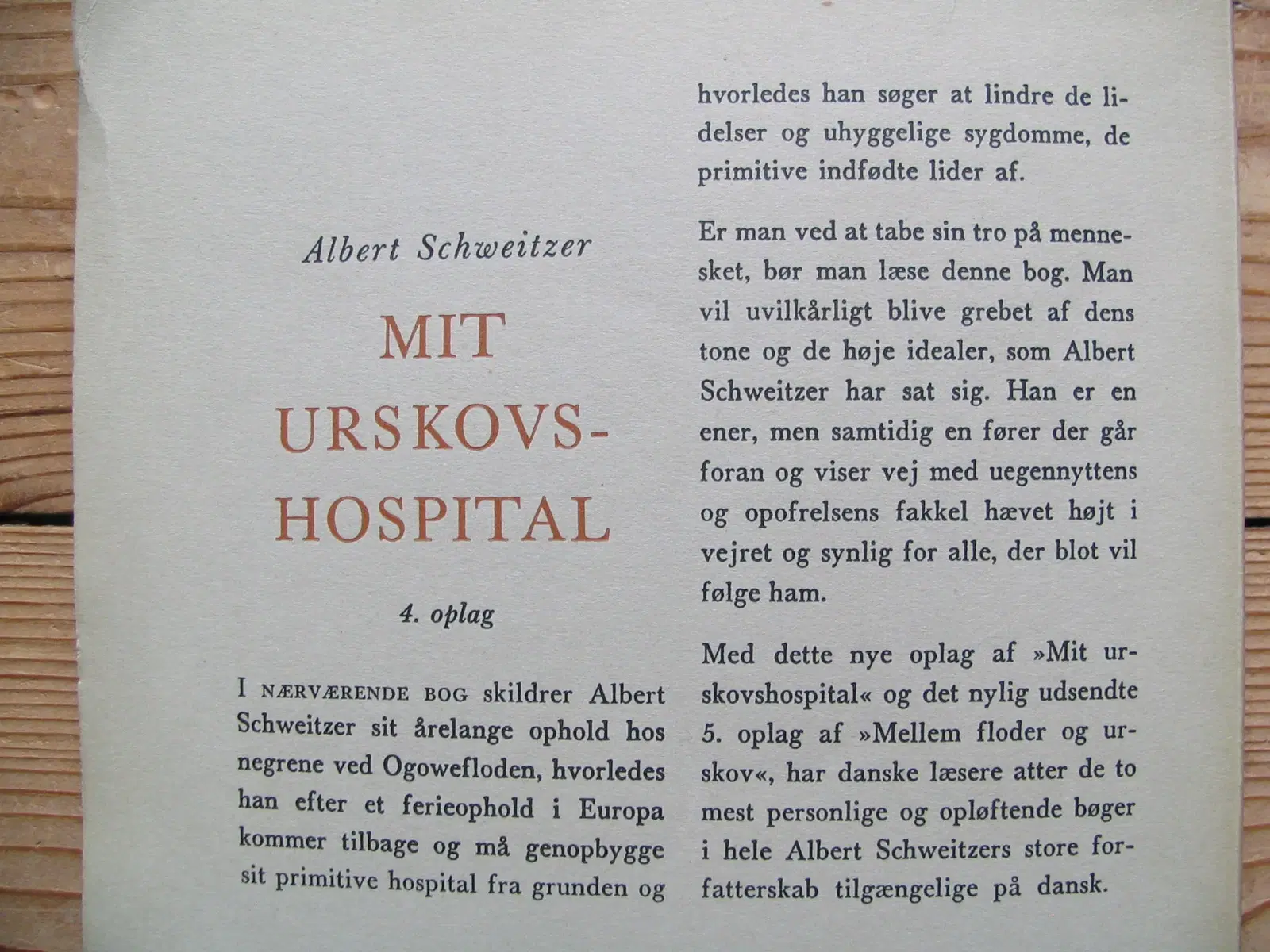 Albert Schweitzer (1875-1965) 2 bøger