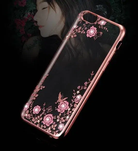 Silikone cover med similisten blomster til iPhone