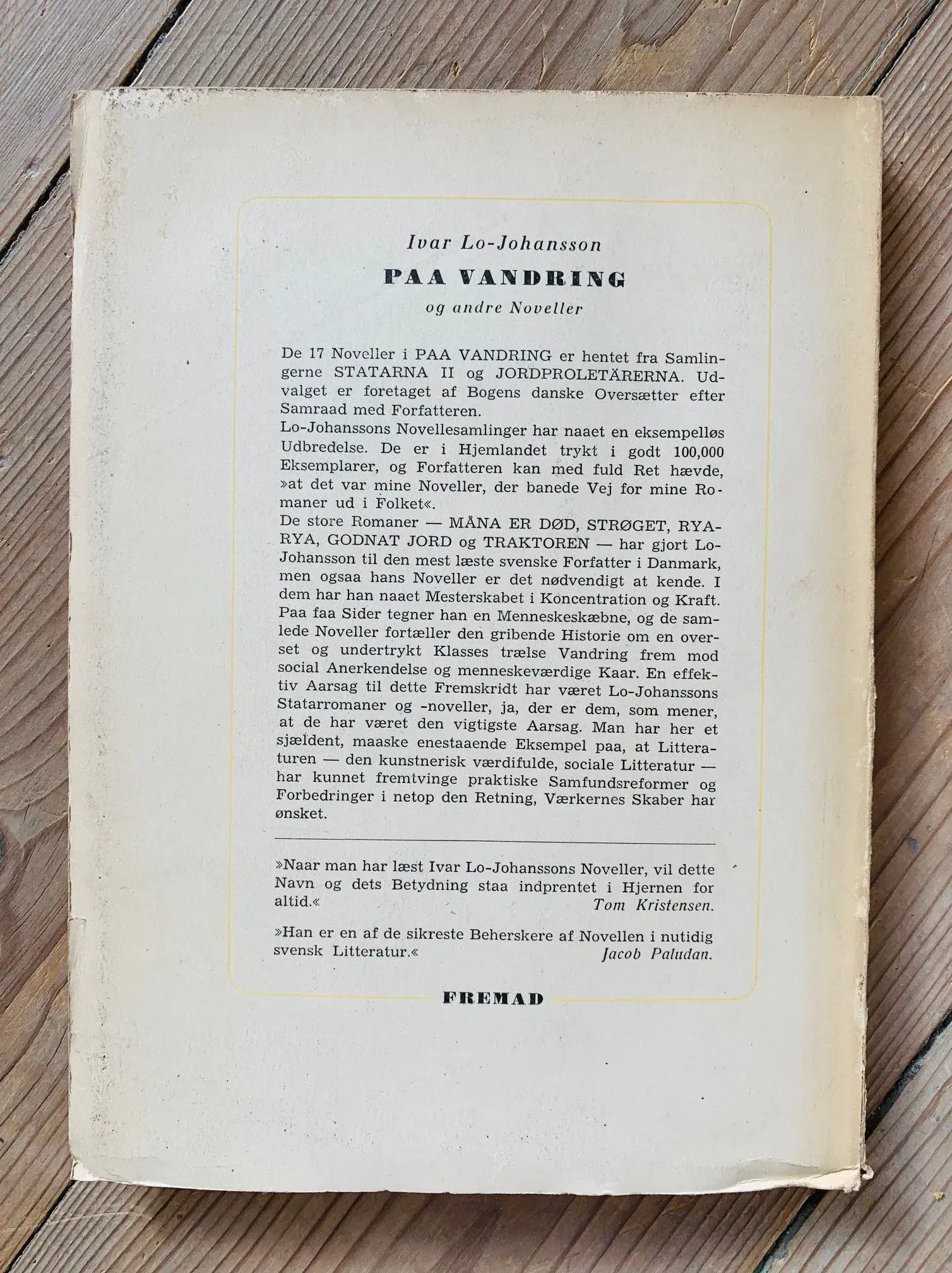 Paa Vandring (1947) Ivar Lo-Johansson