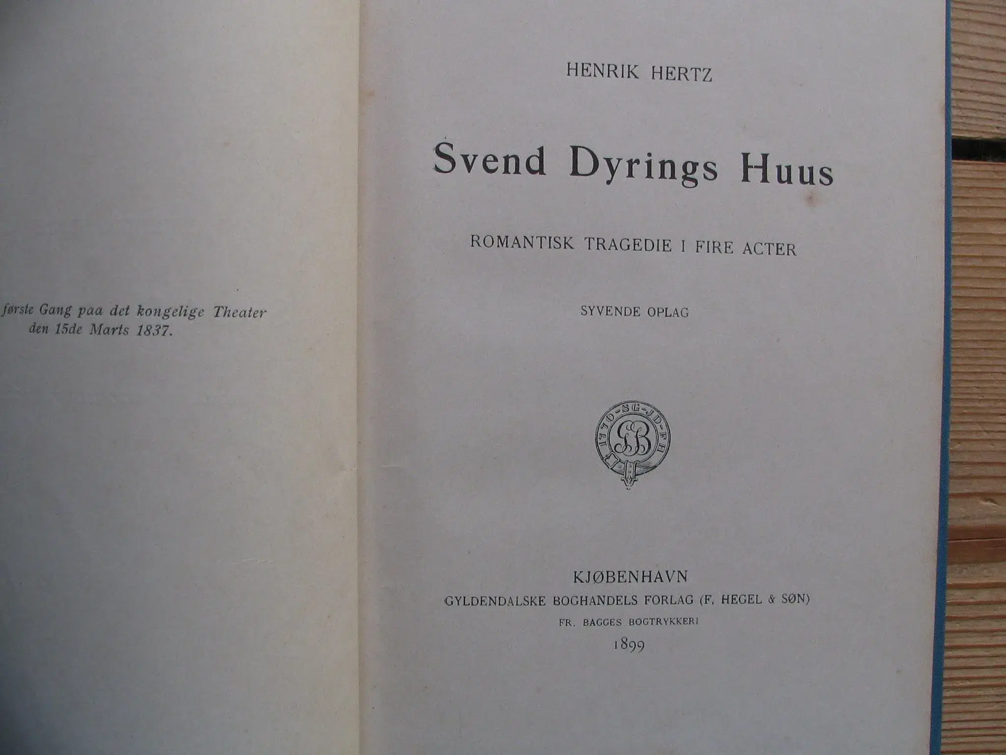 Henrik Hertz Svend Dyrings huus fra 1899