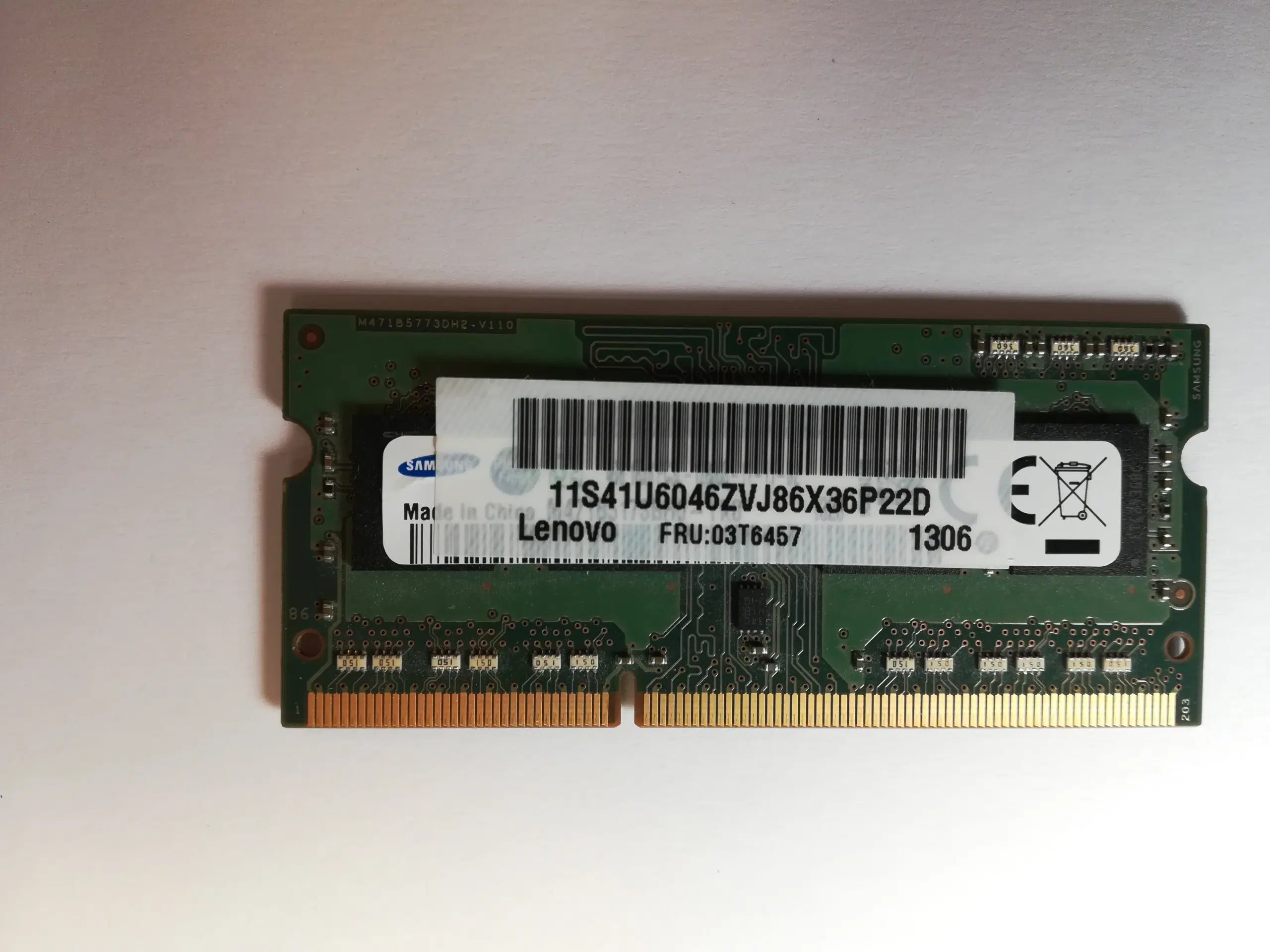 Lenovo (Samsung) MEMORY 4G DDR3 1600 SODIMM 4GB