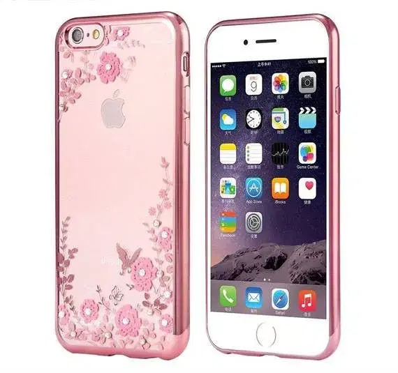 Silikone cover med similisten blomster til iPhone