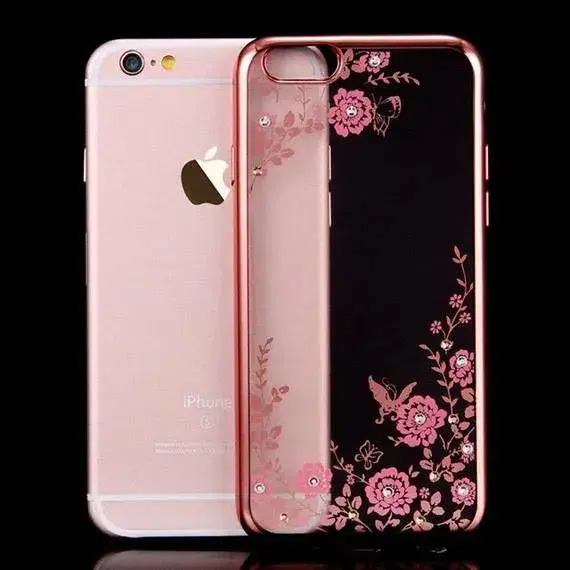 Silikone cover med similisten blomster til iPhone