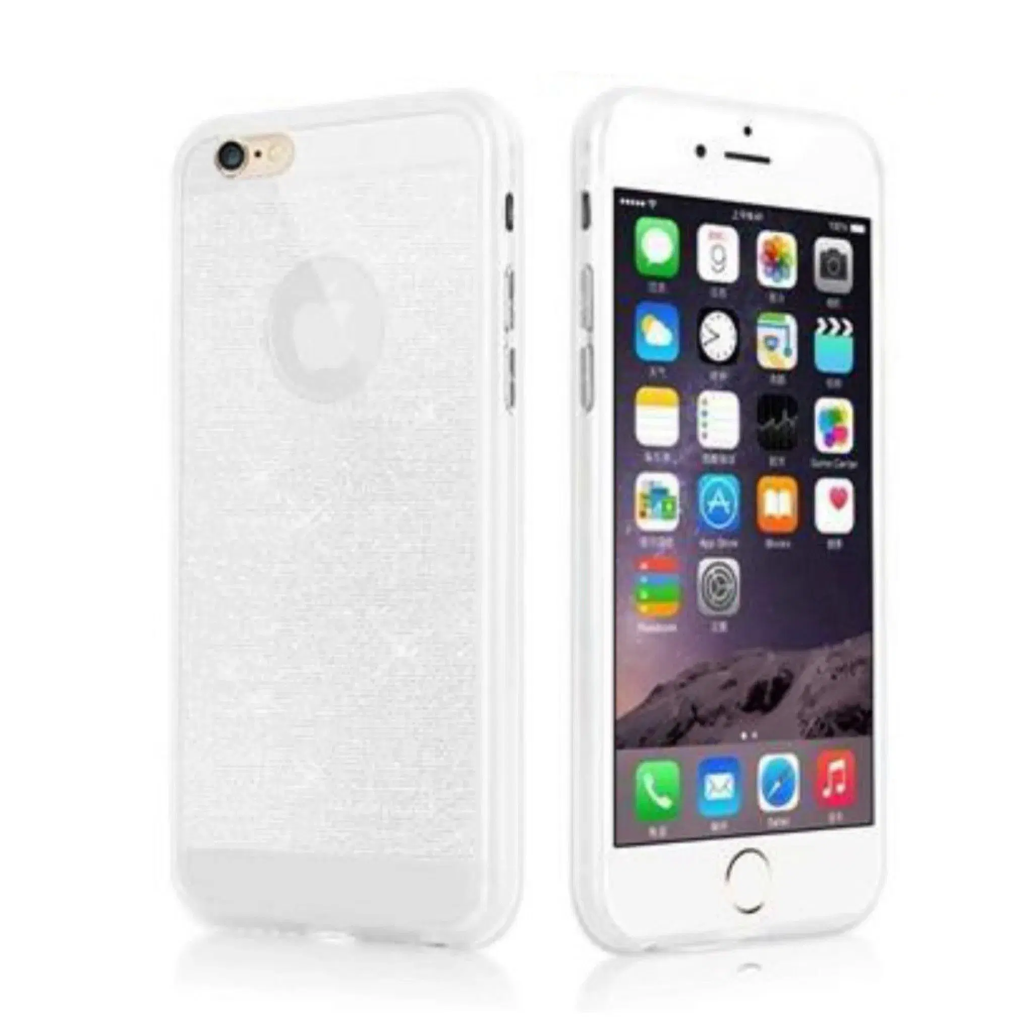 Hvid glimmer cover til iPhone 5 5s SE 6 6s 6+ 6s+