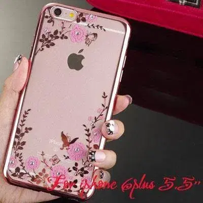 Silikone cover med similisten blomster til iPhone