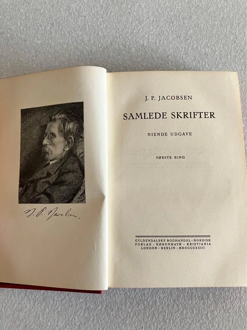 Antikke bøger 2 flotte værker af J P Jacobsen
