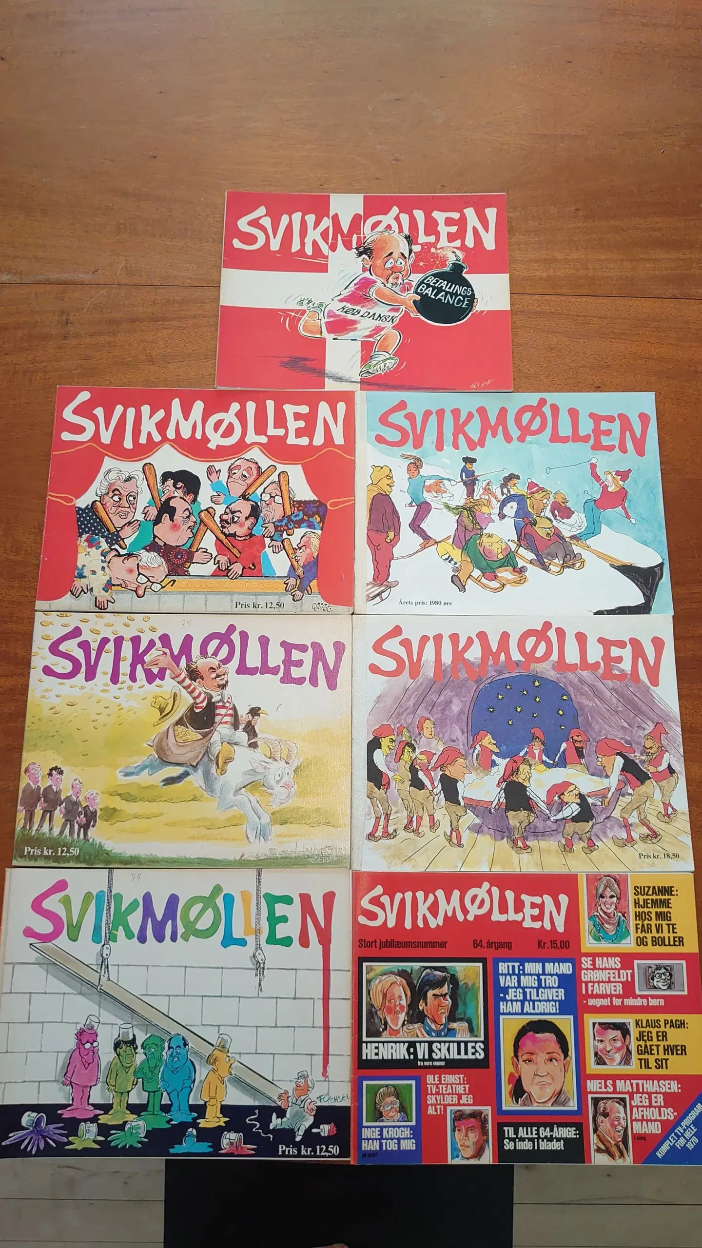 7 stk "Svikmøllen" fra 1974-1980