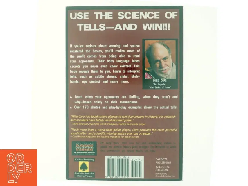 Caro's book of poker tells : the psychology and body language of poker af Mike Caro (Bog)