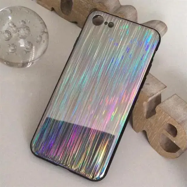 Holografisk sølv cover iPhone 6 6s SE 2020 7 8