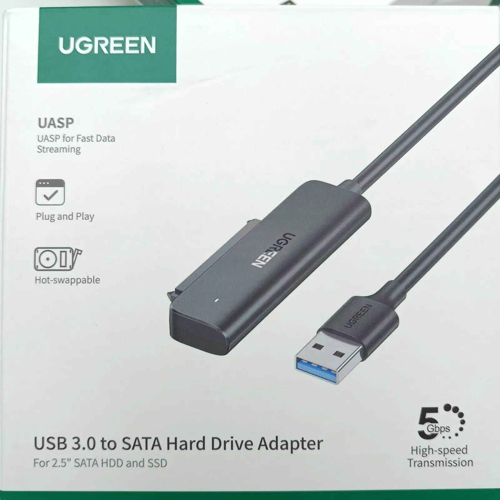 NY! USB-A 30 til SATA III Adapter 5GB/s