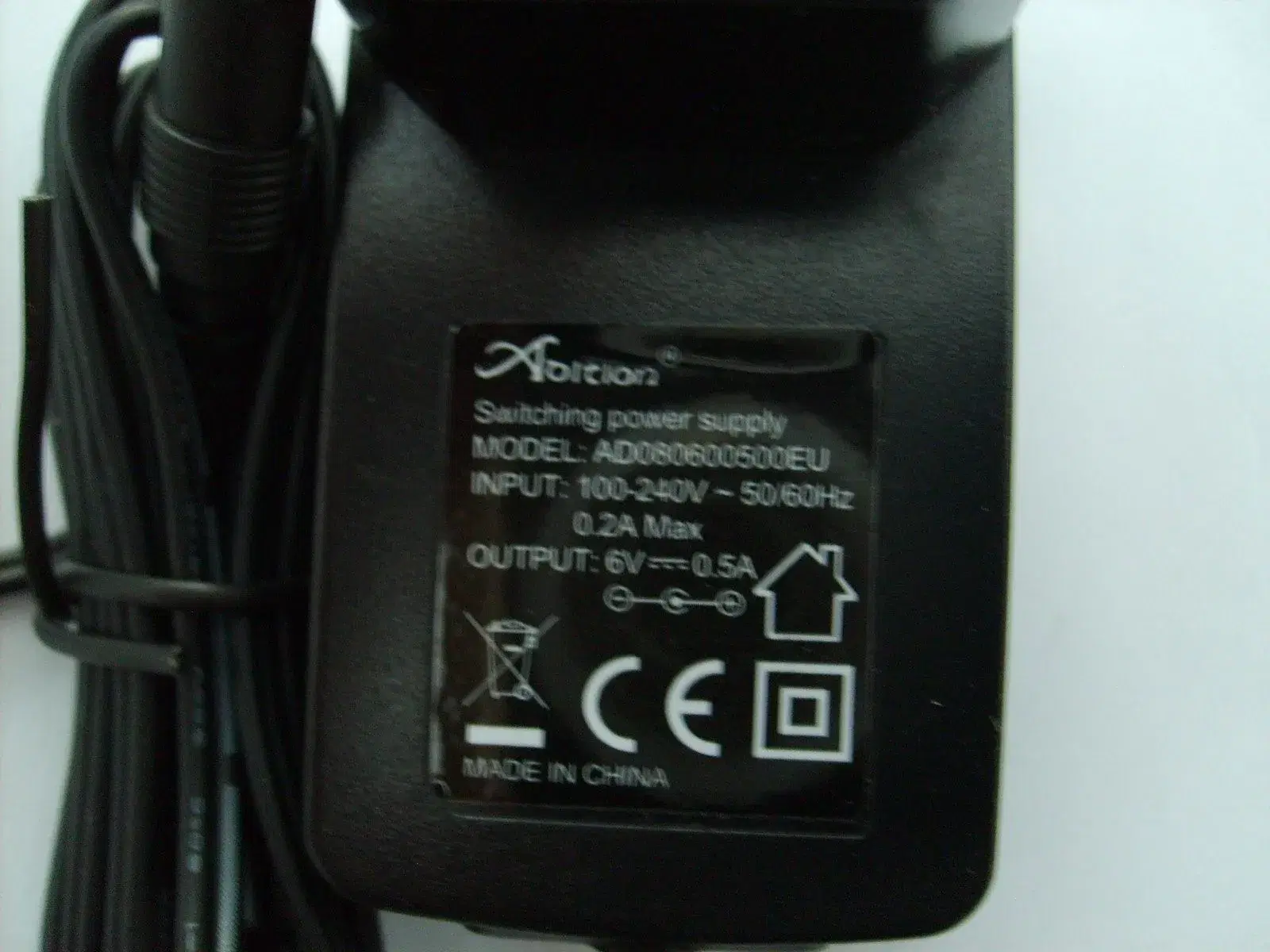 Strømforsyning Adition AC/DC Adapter 6V= 500mA