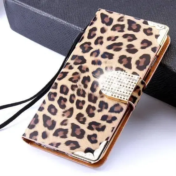 Leopard flip cover iPhone 5 6 6s SE 2020 7 8 7+ 8+