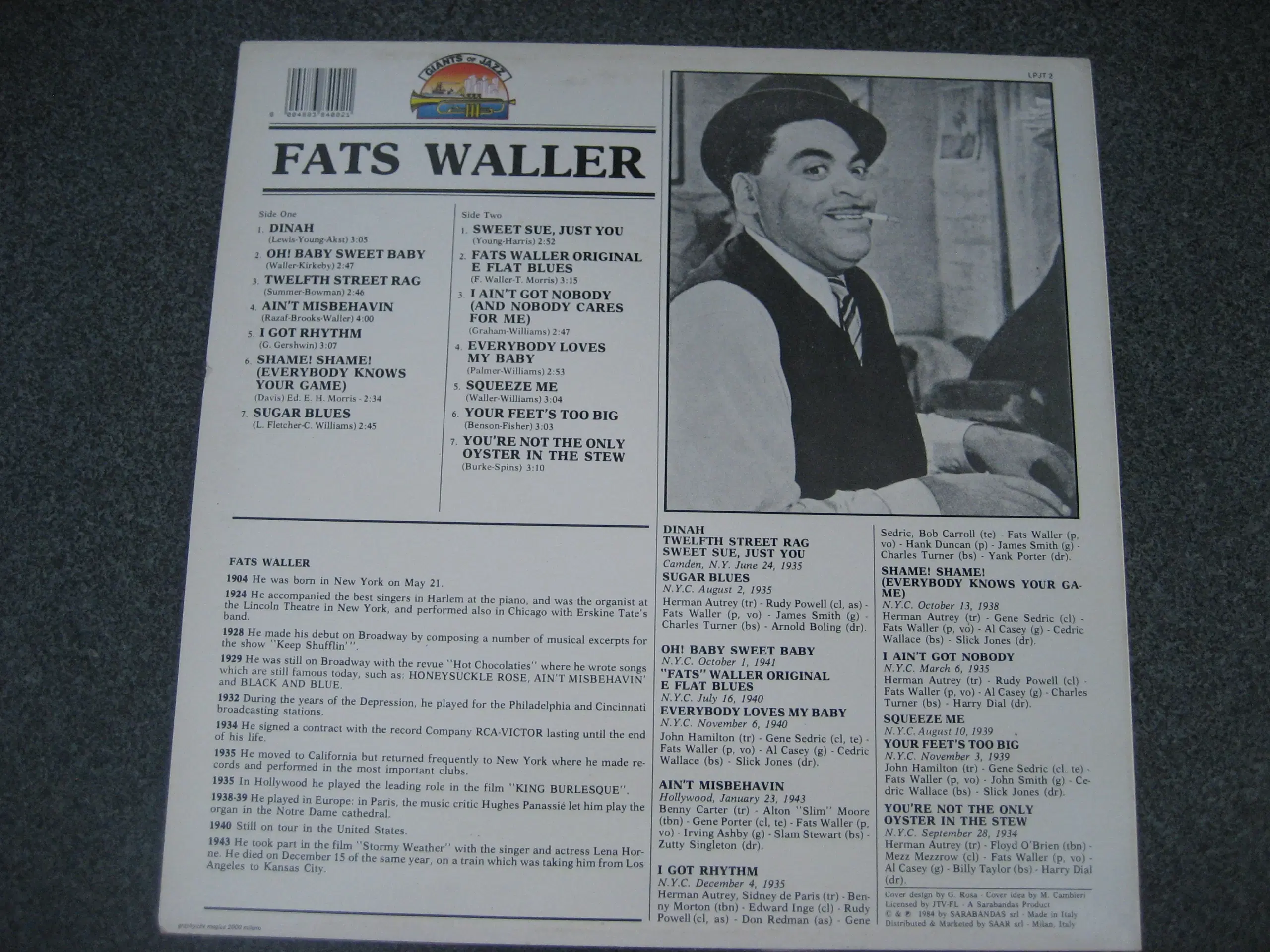 Jazz-plade med Fats Waller sælges