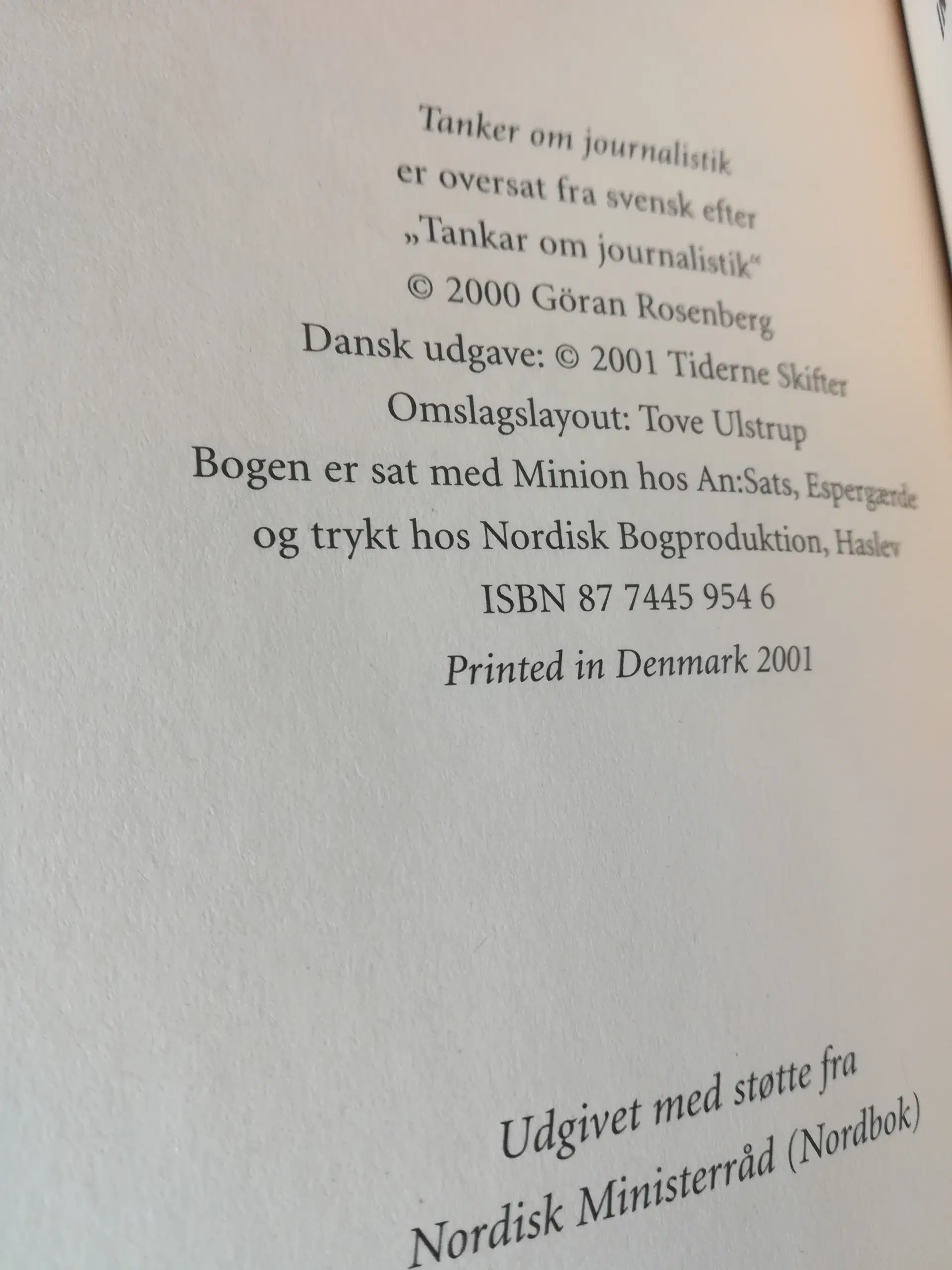 Tanker om journalistik af Göran Rosenberg