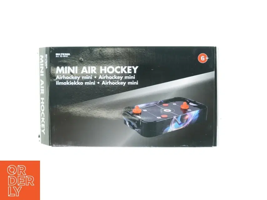 Mini air hockey fra Biltema (str 52 x 32 x 10 cm)