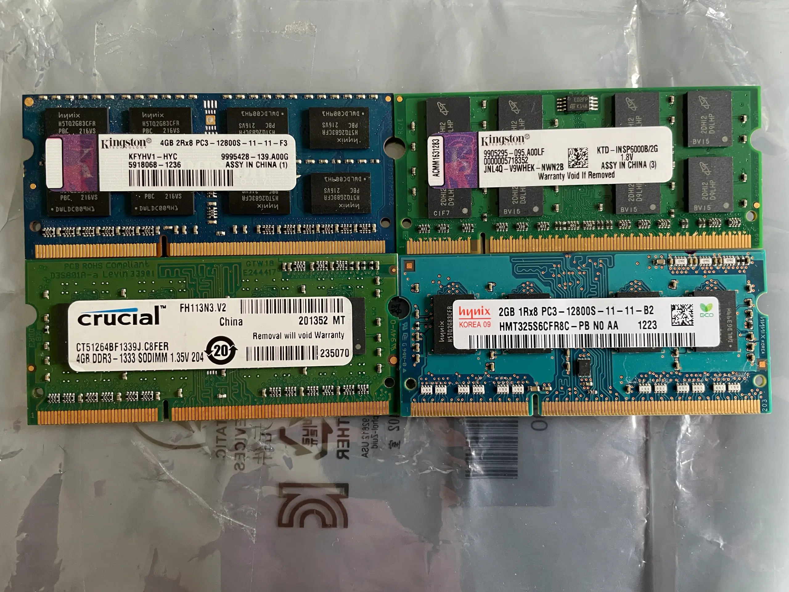 12 Gb SODIMM RAM fra Crucial SK Hynix og Kinston