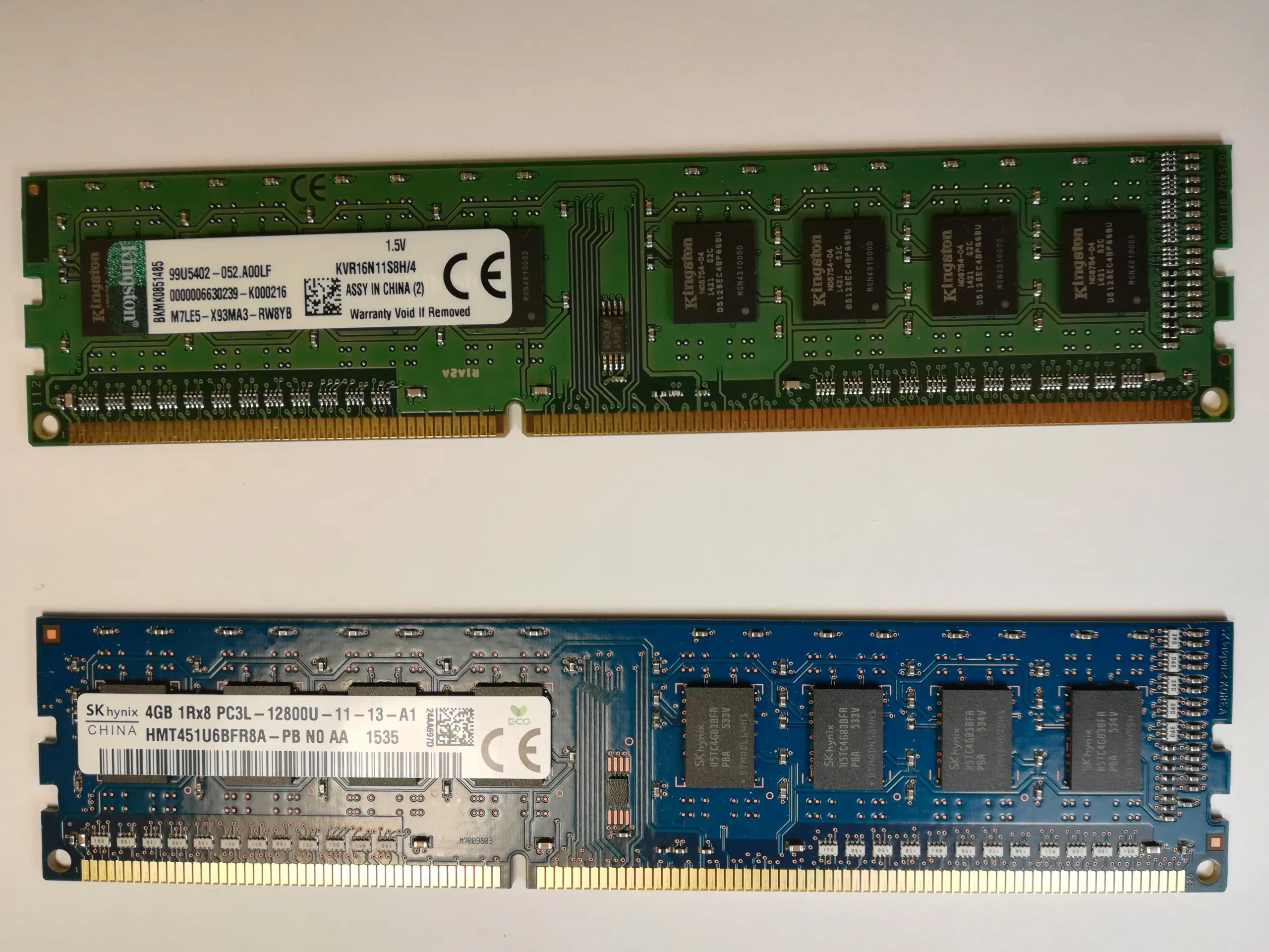 Kingston og Hynix DDR3 SDRAM 2 stk á 4 GB