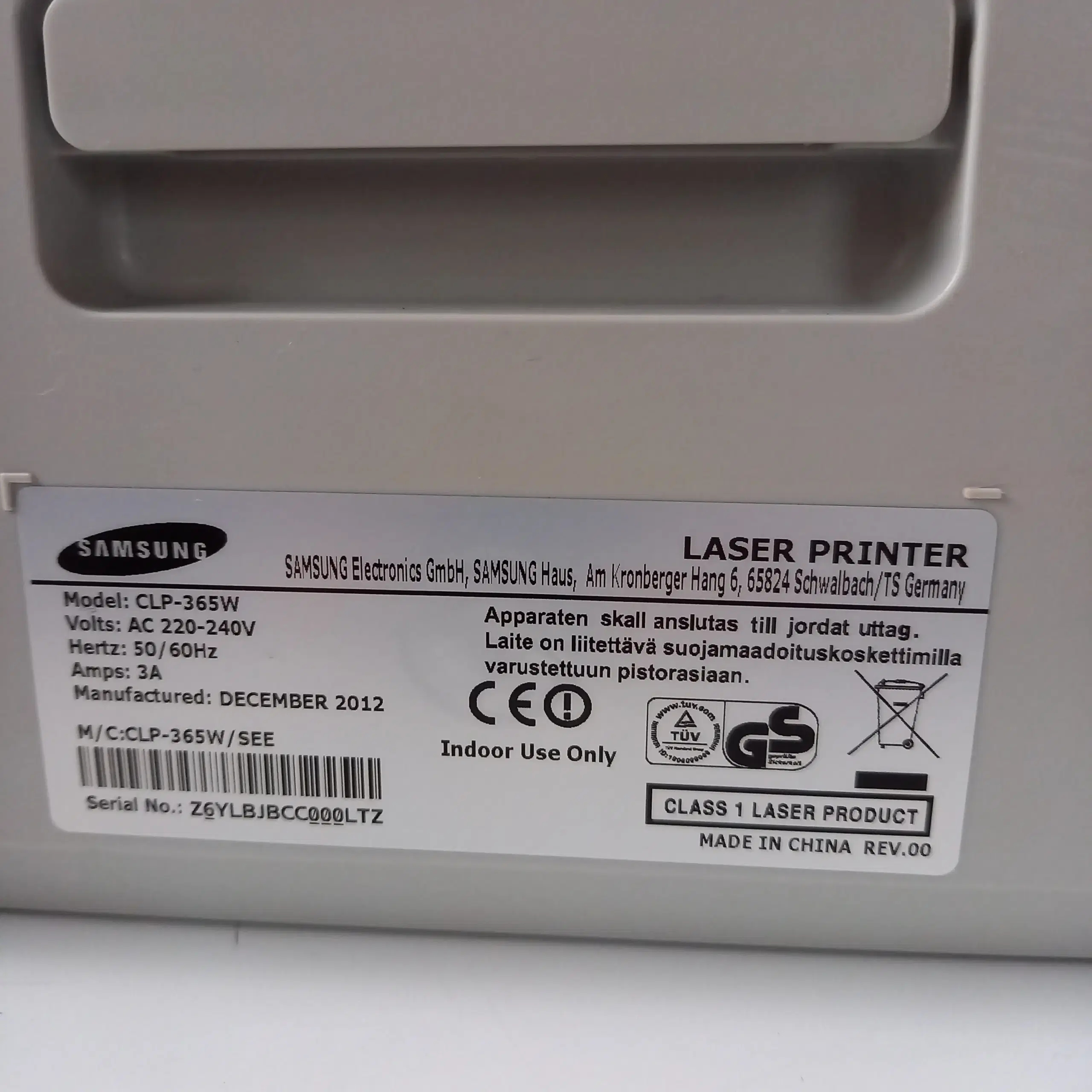 Samsung farve-laserprinter - CLP-365W