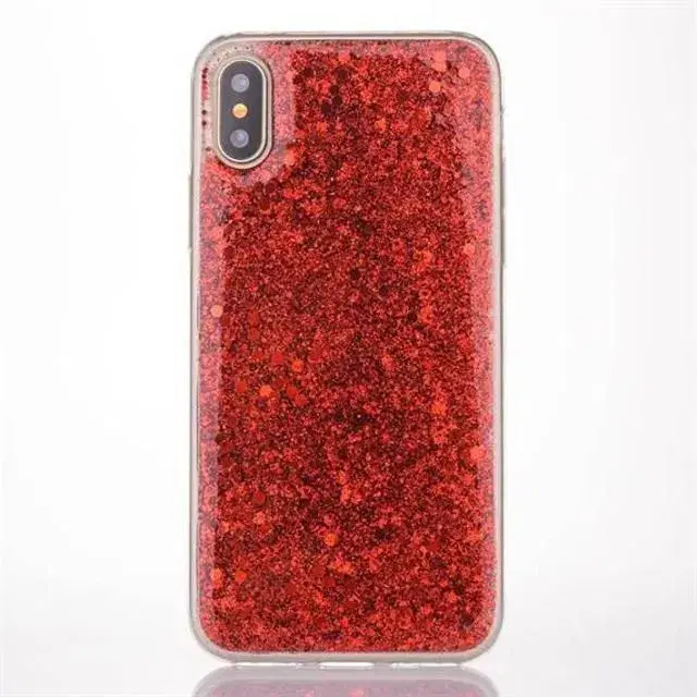 Rød glimmer cover iPhone 10 X el XS