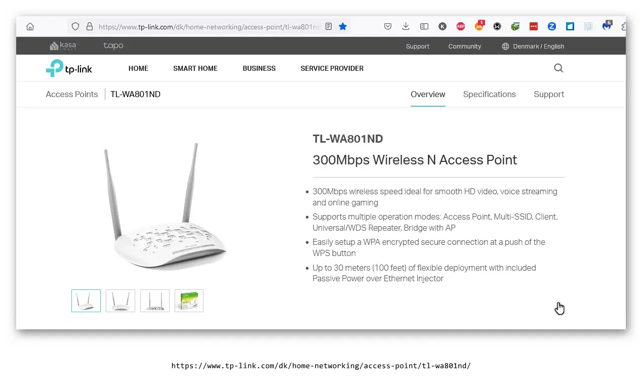 TP-Link Wireless N Access Point 300Mbps TL-WA801ND