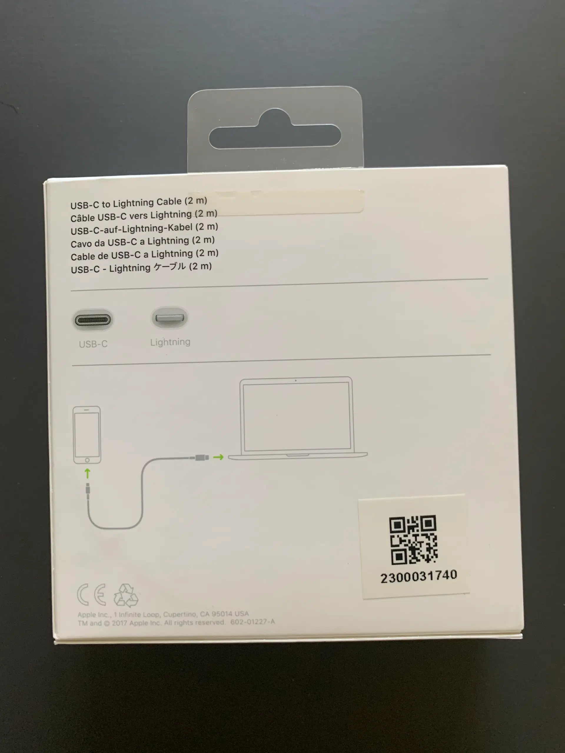 Apple USB-C til Lightning-kabel (2 m)