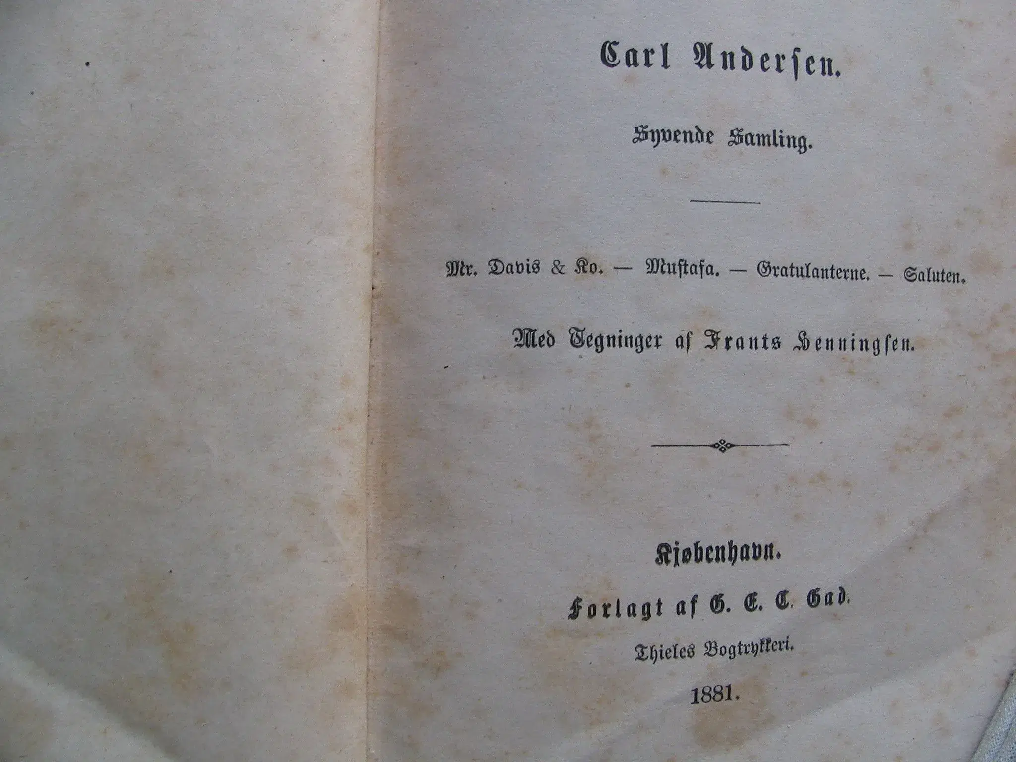 Carl Andersen Genrebilleder fra 1881