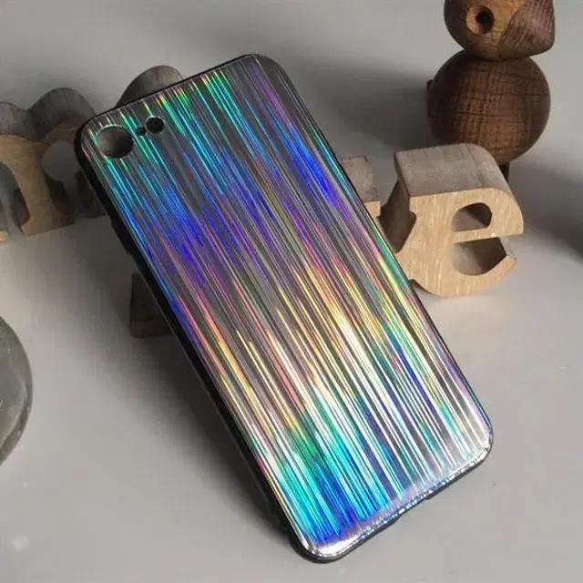Holografisk sølv cover iPhone 6 6s SE 2020 7 8
