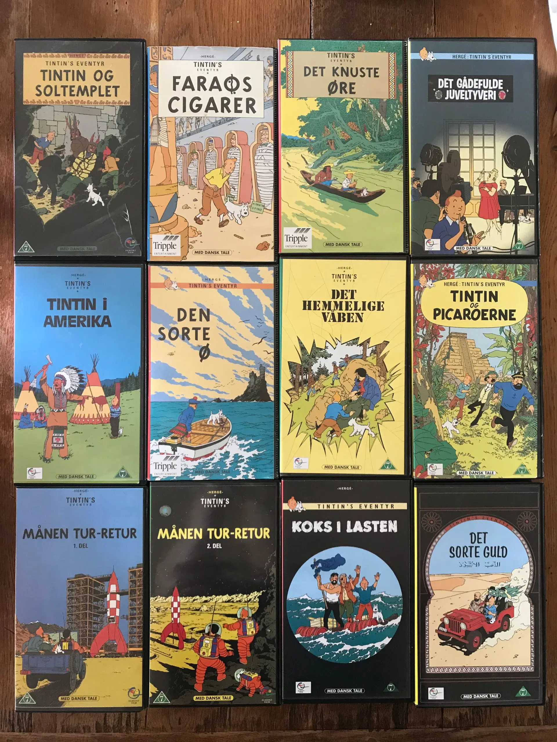 12 Tintin film / 9 Far til fire film på VHS