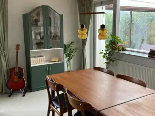 Grønt vitrineskab med indbygget lys