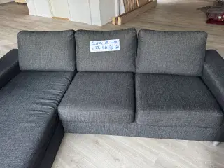 3 personers sofa med chaiselong