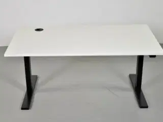 Holmris b8 hæve-/sænkebord i hvid med sort stel