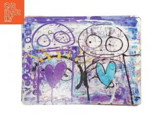 Poul Pava dækkeservietter med abstrakte kunsttryk (str. 5 stk 39,5x29,5 cm)
