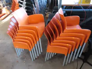 12 stk stabelbare udendørs stole, Orange