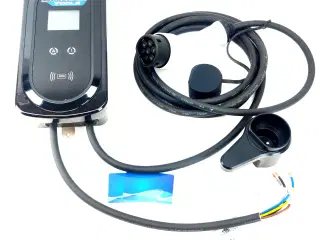 Elbil oplader 8-16A med LCD display, RFID kort, app styring og 5 meter kabel