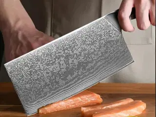 Premium kokkekniv i stål og ibenholt